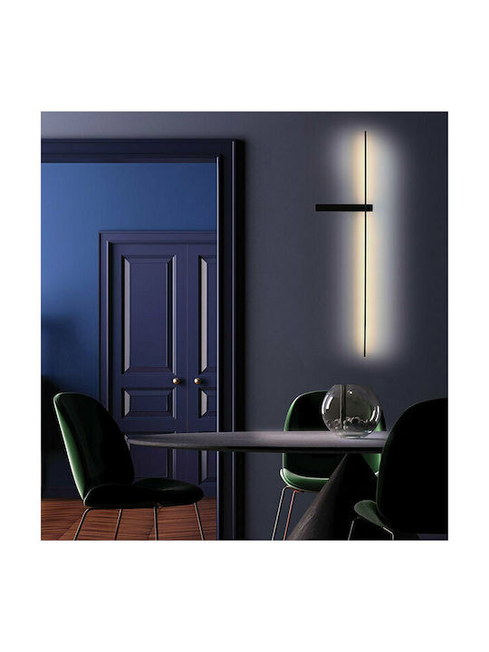 Zambelis Lights Μοντέρνο Φωτιστικό Τοίχου με Ενσωματωμένο LED και Θερμό Λευκό Φως σε Μαύρο Χρώμα Πλάτους 6.3cm  19117